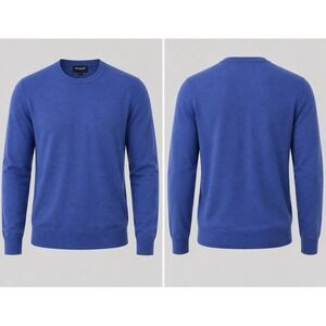Duchamp London Crewneck Sweater Mens XL Blue  Wool Blend Knit Luxury
